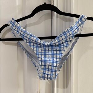Tory Burch Blue and White Check Bikini Bottom